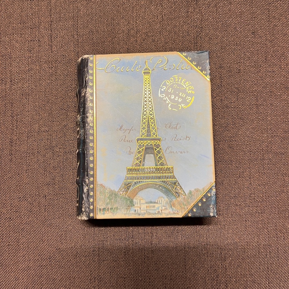 Punch Studio Eiffel Tower Decorative Box with Gold/Blue Accents incl  200 sheets